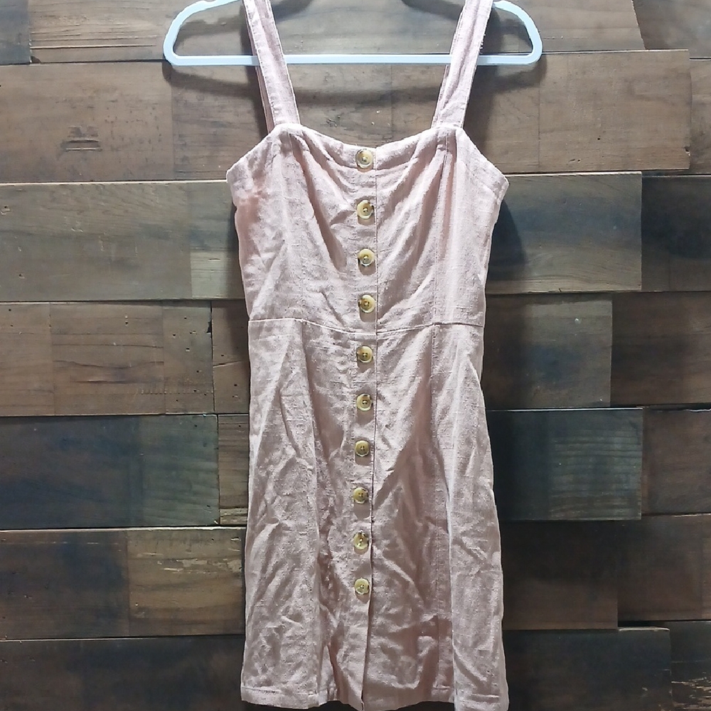 Aeropostale Pink Button-Down Mini Dress